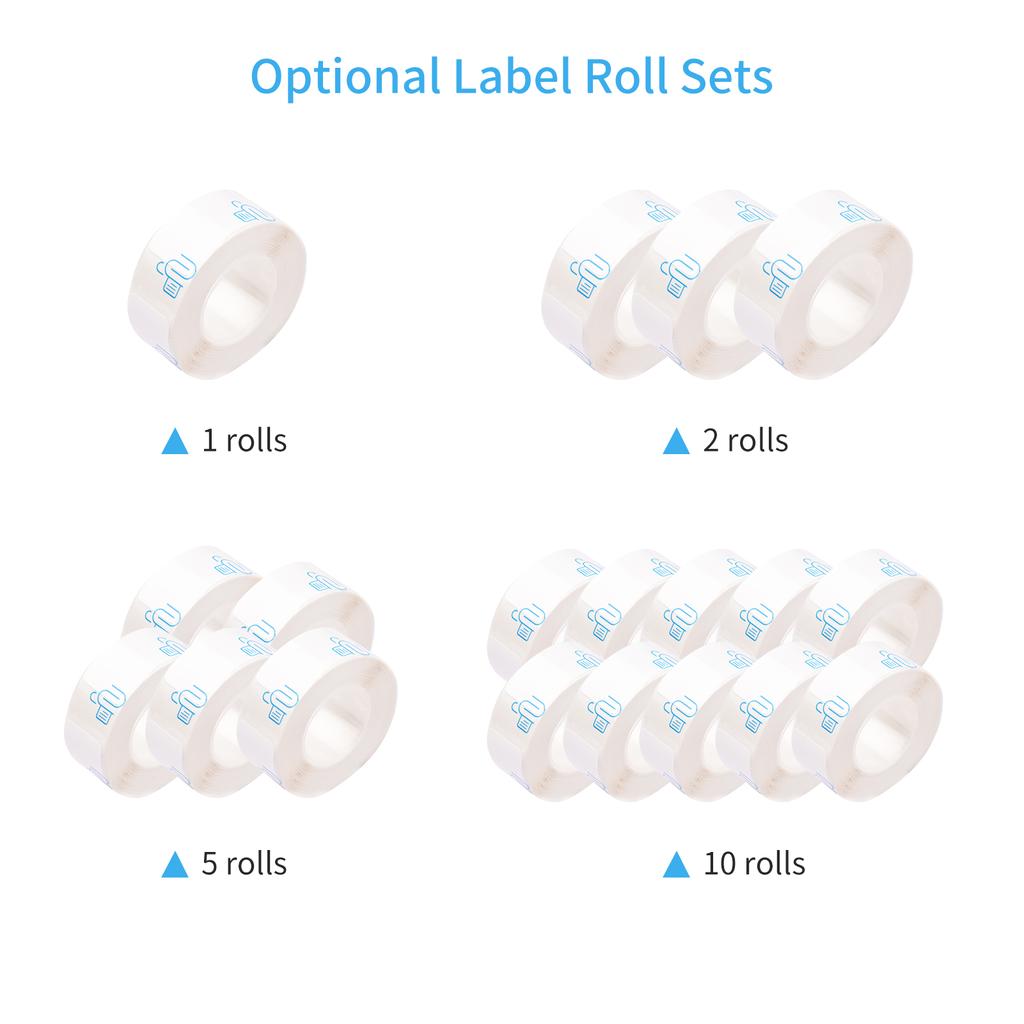 10 Rolls Waterproof Thermal Labels 0.6x1.1in 15x30mm Self adhesive Label Stickers Support Thermal Print for 15P1 Label