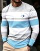 Novel Men's Fashion 3D Printed Casual Long Sleeve Round Neck T-Shirt