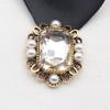 Exquisite 5-piece 24 * 30MM glass rhinestone alloy flower plate buckle pearl embellishment handmade DIY accessory material