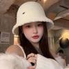 Keep Warm Women's Bucket Hat Retro Vintage Warm Basin Hat Plush Fisherman Caps  Female Lady
