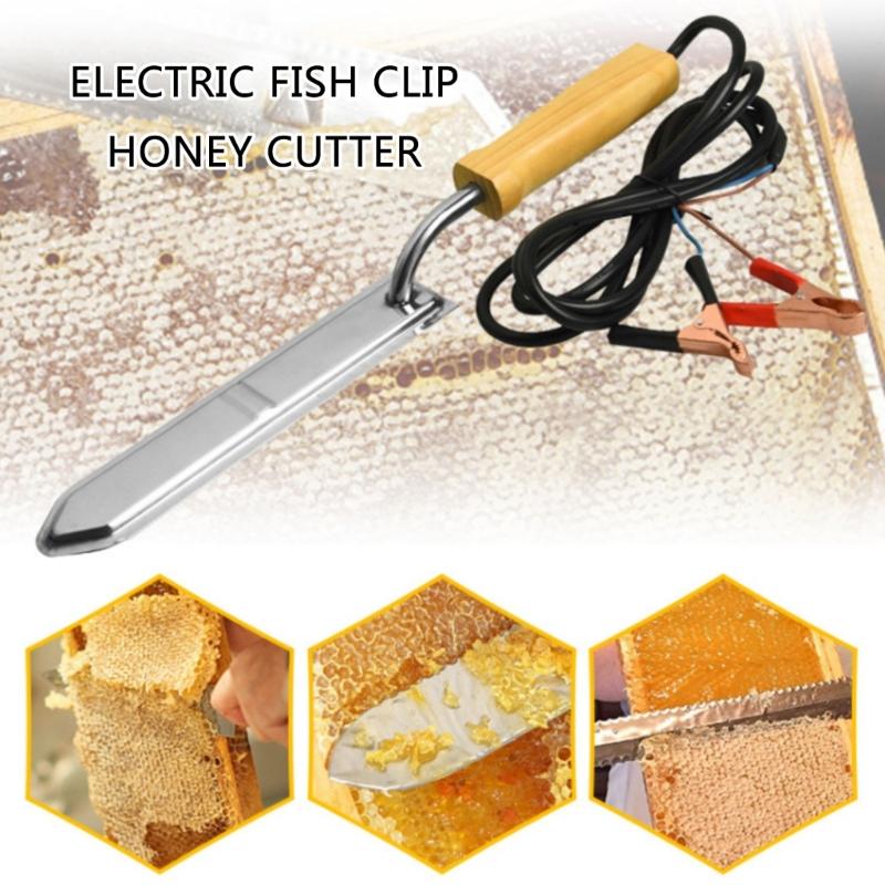 Stainless Steel Beekeeping Tool Electric Honeys Uncapping Scraper with Wood Handle Multipurpose Bees Hive Cutter