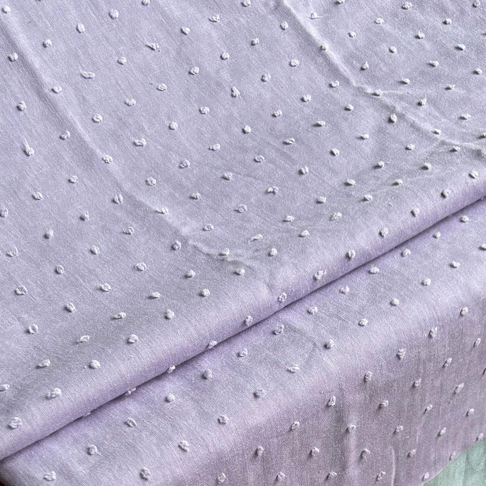 

Summer Thin Jacquard Dotted 100% Cotton Solid Color Fabrics For Sewing Woman Shirt Dresses Bed Sheet Cushion Baby Sleepwear Hat 50cm X 145cm светло-фиолетовый