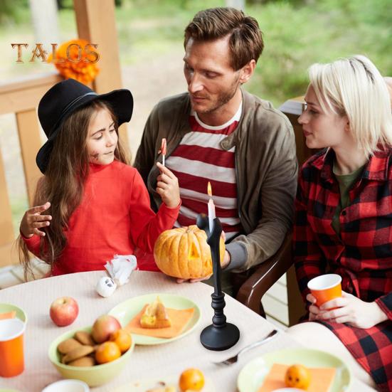 Halloween Candle Holder Resin Human Bone Candlestick Tray Taper Candle Holder Gothic Home Table Decor for Halloween Party