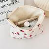 Lovely Strawberry Women's Cosmetic Bag Retro Corduroy Female Travel Bento Shoulder Bags Simple Portable Ladies Storage Handbags