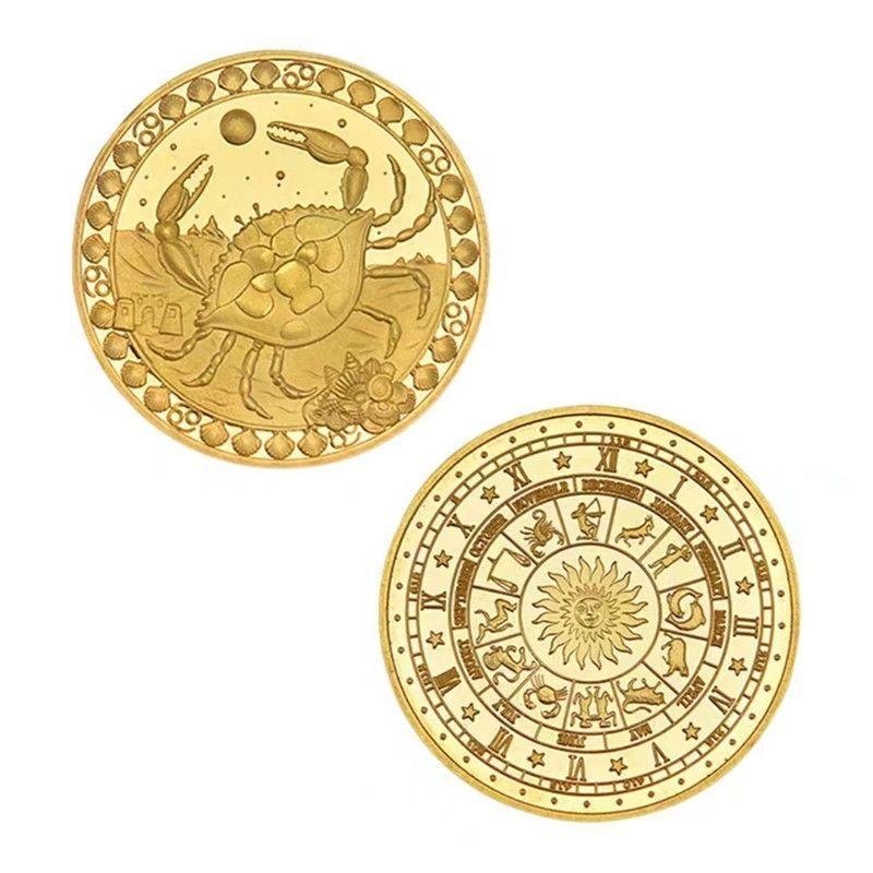 Set of 12 Zodiac Coins, Zodiac Commemorative Coins, Leo Sun God Lucky Coins, Birthday Gifts