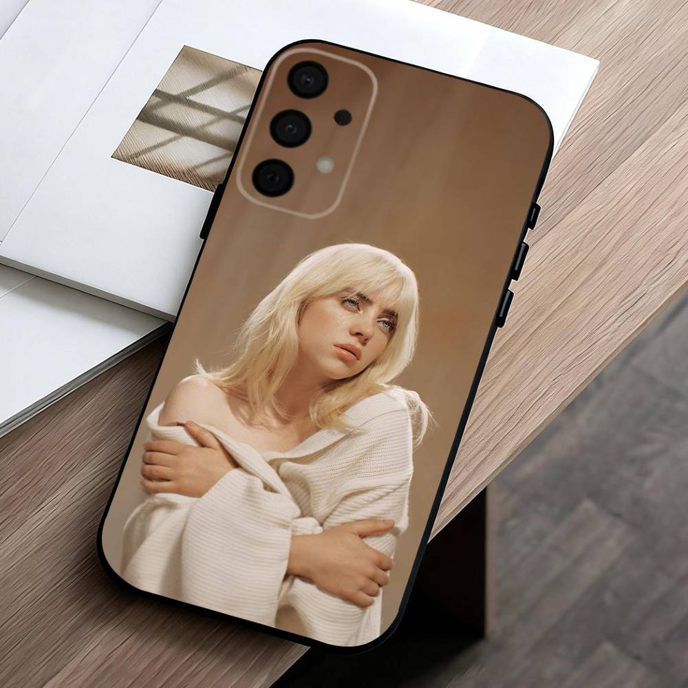 Singer B-Billie E-Eilish-H Phone Case For Samsung Galaxy A73,A72,A71,A70,A53,A52,A51,Soft Silicone Black Cover
