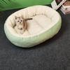 Cozy Oval Pet Bed for Medium-Large Dogs & Cats, Warm Winter Mat, All-Season Comfort.