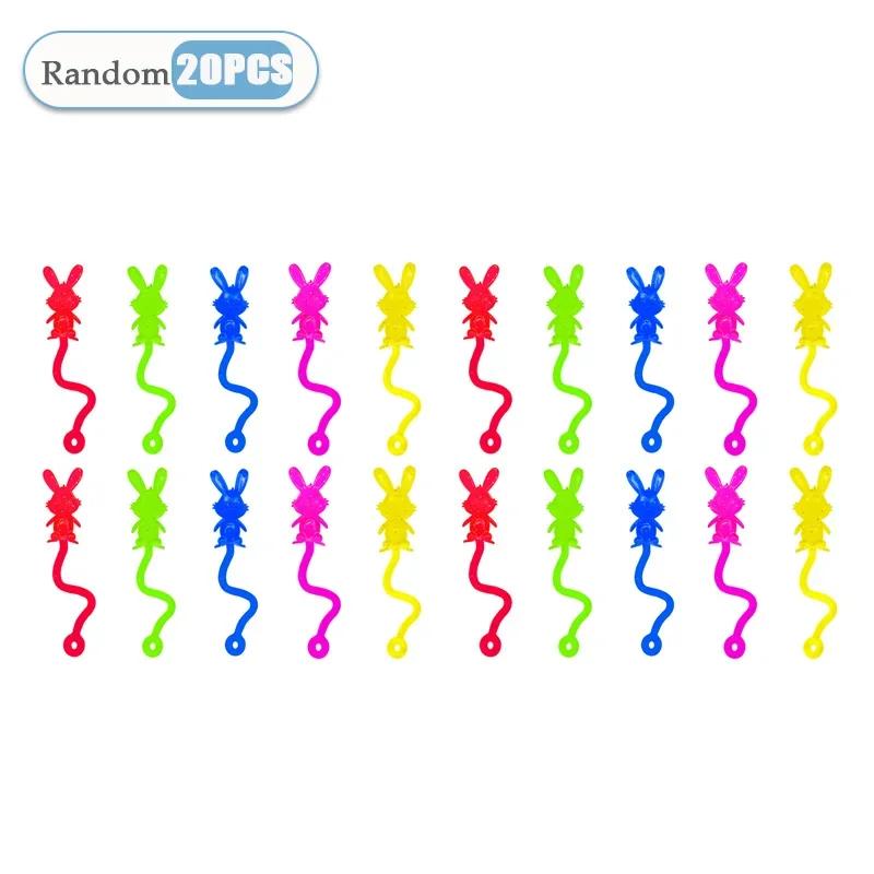 10-200PCS Children's Sticky Hands Toys Elastic Easter Bunny Soft Sticky Toy Creative Wall Climbing Small Toy Glitter Kid Gift