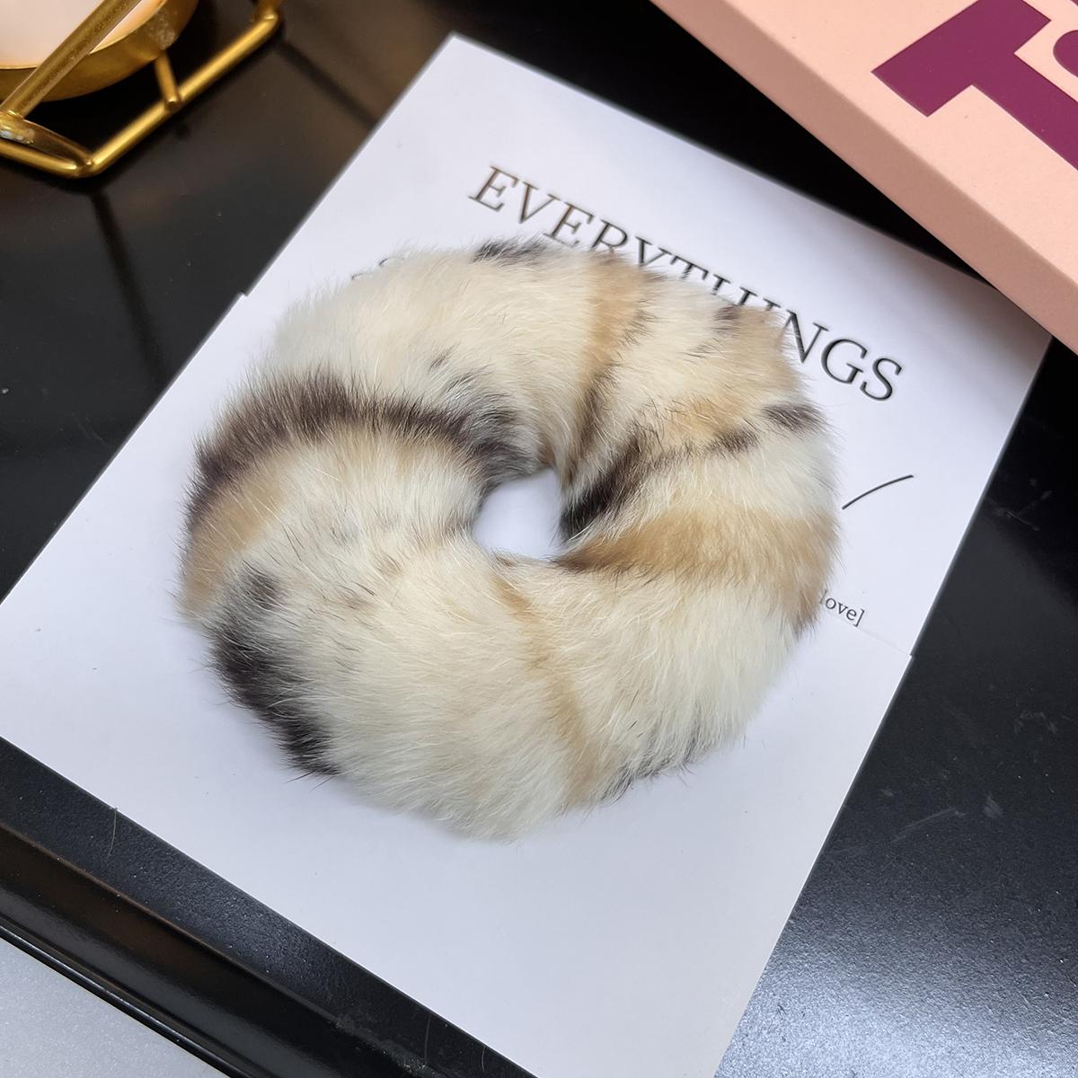 

Настоящая выдра из кроличьей шерсти, петля для волос с толстой кишкой, резинки для волос для женщин, эластичные петли для волос, модные аксессуары для волос