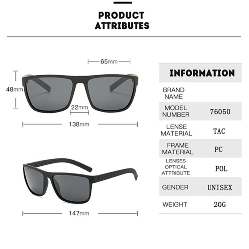 Classic Fashion Polarized Sunglasses Men Brand Designer Square Glasses Women Driving Sun Glasses Male Sport Uv400