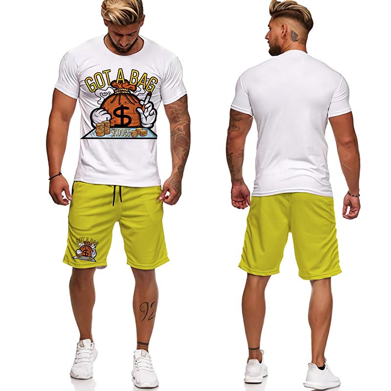 

Мужской комплект футболок, спортивный костюм/шорты/топы с 3D принтом, футболка в стиле хип-хоп с уличным рисунком, мужская/женская спортивная одежда, костюм, летняя мужская одежда 6XL