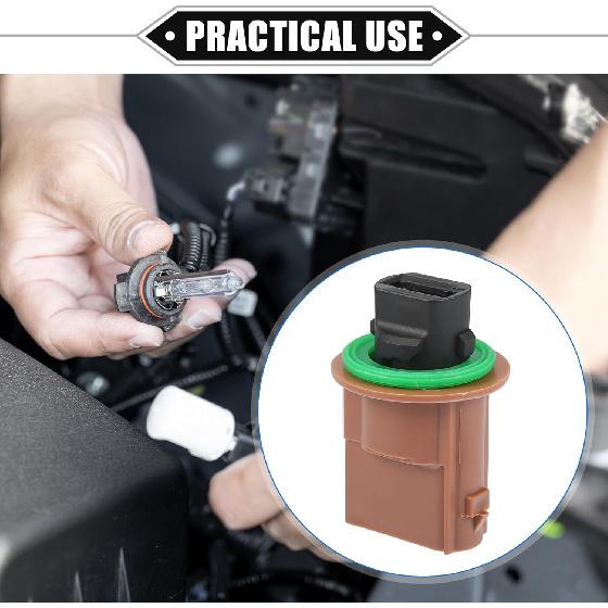 No.68091384AB Fog Light Socket Compatible for Lincoln MKZ 2010-2012 for Ford F-150 2015-2017, Durable Plastic Brown Car Lamp Socket