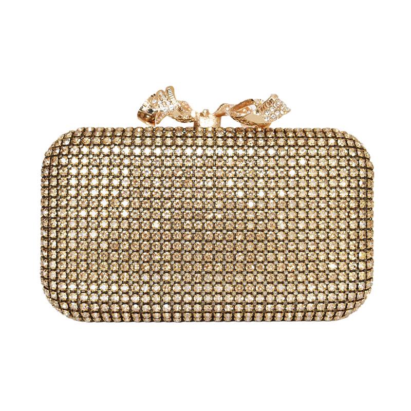 Women's Rhinestone Butterfly Evening Clutch Bag with Strap