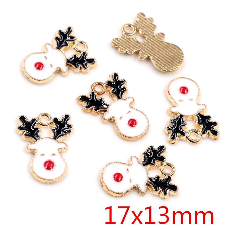 Fashion 10pcs Enamel Christmas Charm Pendant for Necklace Bracelet Earring Findings Alloy DIY Jewelry Making Supplies