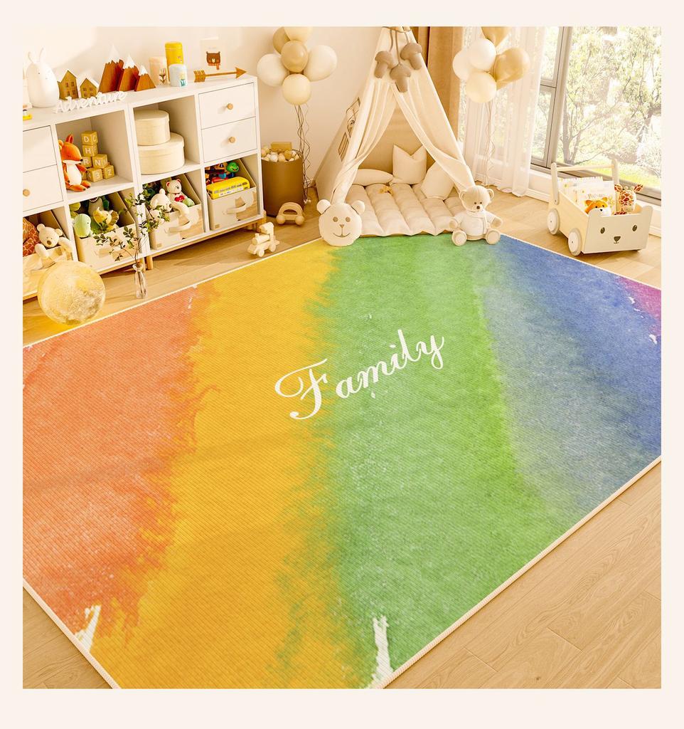 Bunter Großer Teppich Kinder Klettermatte Spielen mit Spielzeug Warmer Teppich Wohnzimmer Schlafzimmer Kindertagesstätte Dekoration Anti-Rutsch-Matte