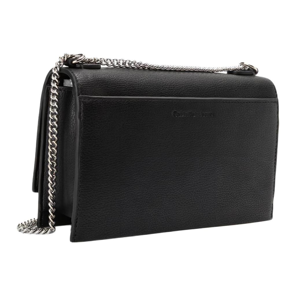 Calvin Klein Borsa a Spalla/Crossbody da Pendolare con Patta a Catena e Logo a Lettere PU da Donna Nera DH2806-001