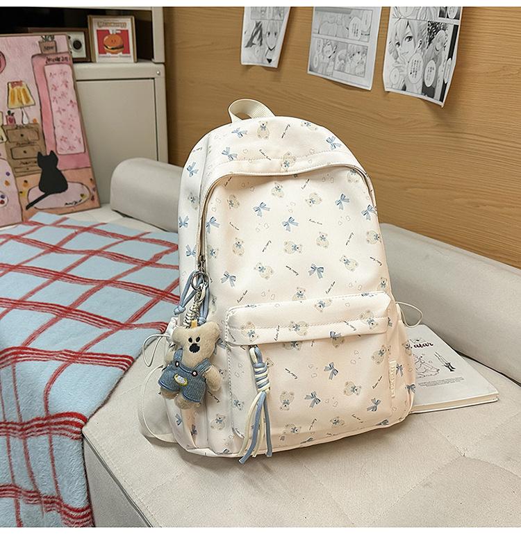 Schoolbag1011 New Schoolbag Female Japanese Ins Wind Small Fresh Literary Versatile Cartoon Print Girl Student Backpack