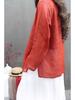 Women's Retro Cotton Linen Long Sleeve Mid-Length Chinese Style Lightweight Pullover Dress