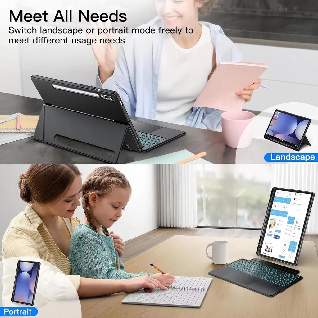 Detachable Case With Keyboard For Samsung Galaxy Tab S11 Ultra 14.6",Backligt Keyboard Cover For Samsung Galaxy Tab 11''/12.4''