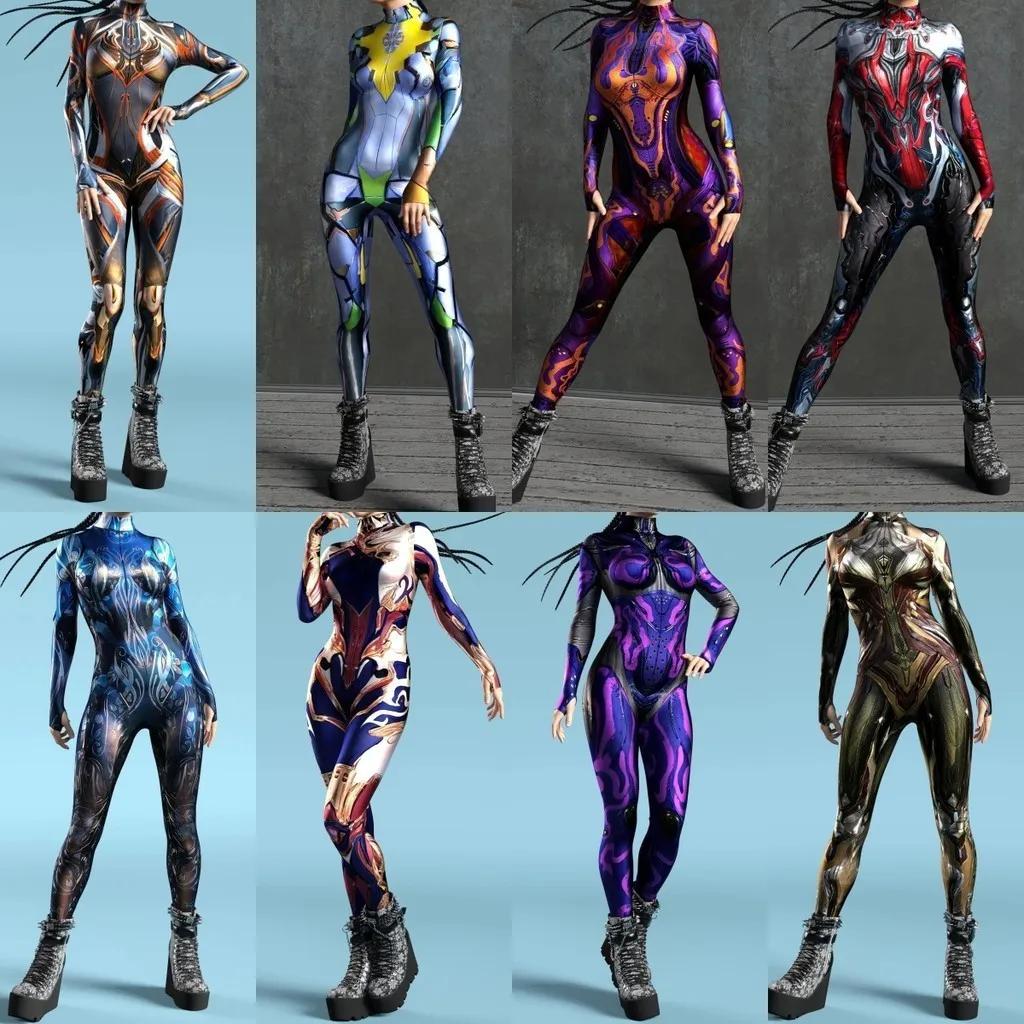 

3D цифровий друк сценічних костюмів для дорослих Хелловін події карнавал тематична вечірка косплей костюм гральний костюм комбінезон Adults S