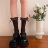 1 Pair Ruffle Ankle Socks Sweet Frilly Socks Ballet Socks for Girls with Bows Lace Top Sock Princess Style Dress Socks
