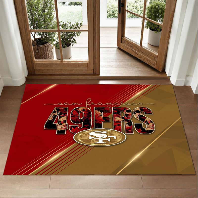 San Francisco 49ers Design Kristall-Samt-Teppich Weiche Dekorationsmatte für Schlafzimmer Eingang