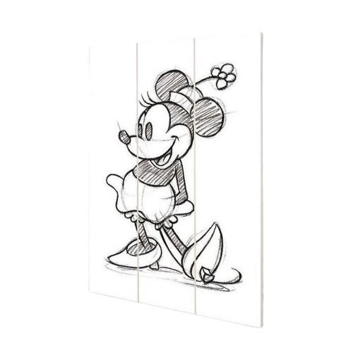 Disney Sketch Minnie Mouse Wood Print