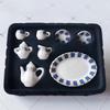 1 Set 1/12 Dollhouse Miniature Flower Patten Porcelain Coffee Tea Cups Ceramic Tableware Dollhouse Kitchen Accessories
