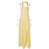 Spring/Summer 2026 European & American Women's Strapless Backless Solid Color Slit Long Dress