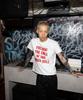 SHIRTMYLIPS Disco Slogan Rockstar Crop T-Shirt White