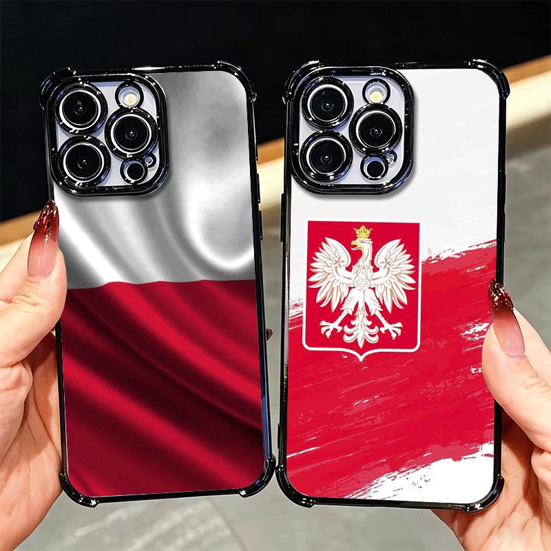 Poland Flag White Red Plating Phone Case For Xiaomi Poco X5 X6 X7 X8 Pro Max F8 Ultra F7 M8 M7 M5S Redmi 15C 15 14C 13C 13 X3 12