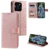 For Honor X6a 4G PU Leather Phone Case Mandala Flower Imprinted Stand Cover Wallet with Strap