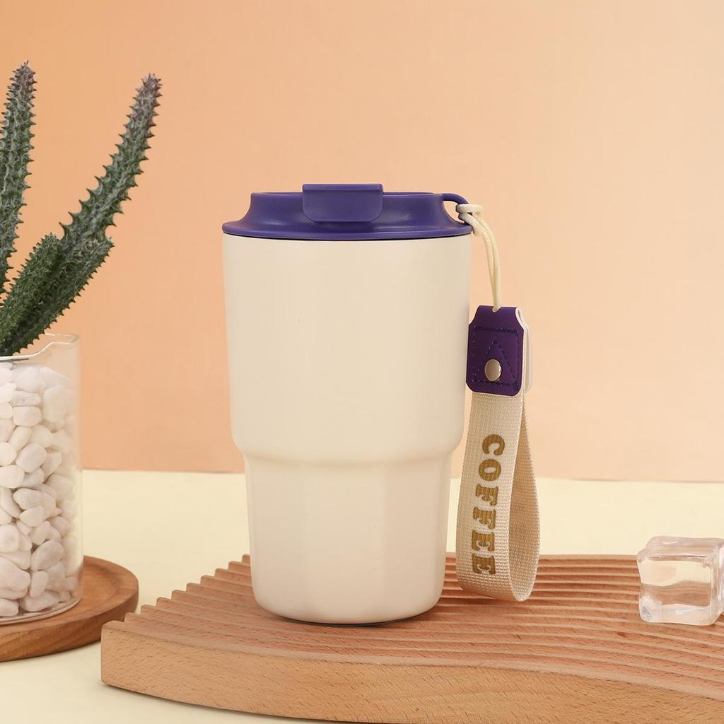 New 316 Stainless Steel Coffee Cup Double-layer Vacuum Carry Rope Thermos Cup Business Souvenir Gift Cup