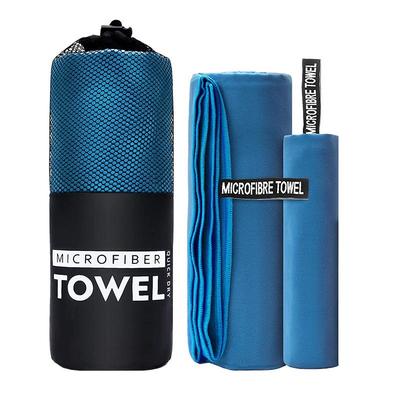 Ensemble de 2 serviettes de sport en microfibre à séchage rapide - Absorbant pour la salle de sport, la plage, le camping et les voyages, Serviettes de yoga douces et compactes