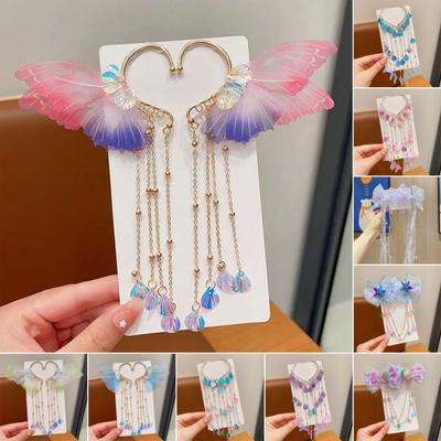 Haarspange für Mädchen, Schleife, Seestern, Muschel, Kunstperlen, Kette, Haarschmuck, Prinzessinnen-Haaraccessoires