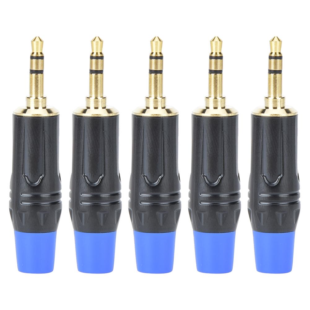 5PCS 3.5mm Jack Single Sound Track Male Audio Cable Adapter Plug DIY Stereo Connector