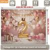 2D 2nd Birthday Pink Gold Balloon Backdrop Banner Photo Booth Background