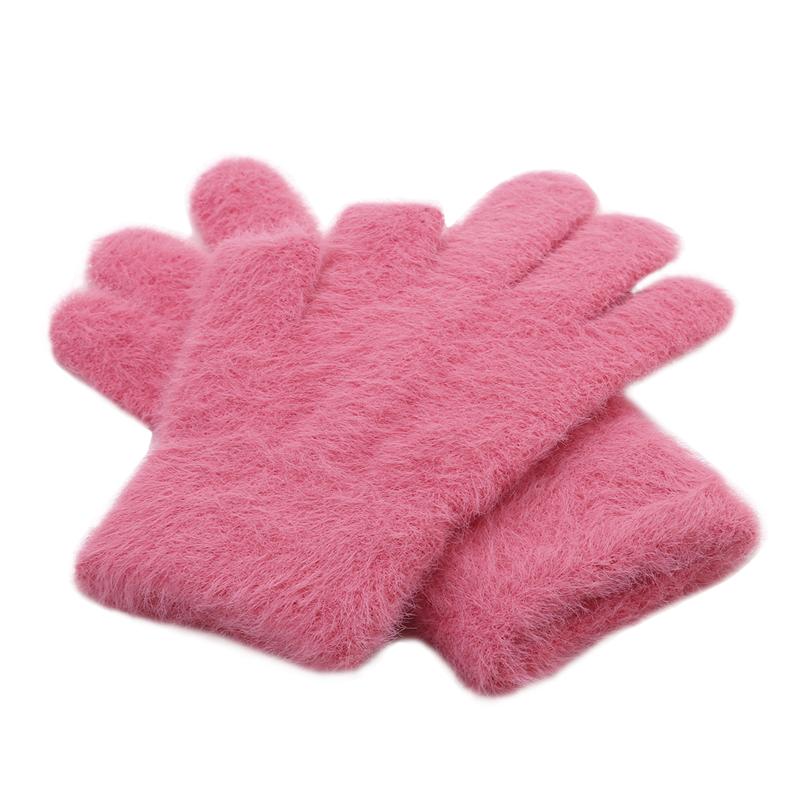 

Модные теплые росы двумя пальцами, пишущие студенческие перчатки, мягкие толстые холодные перчатки красный