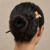 Schwarzes Sandelholz Katzenfischen Haarstab Chinesischer Stil Hanfu Haarspange Holzhaarstab Mädchen