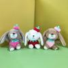 1Pcs Rabbit Keychain Doll Plush Toy Mini Couple Backpack Pendant Strawberry Rabbit Doll Decoration Gifts For Girls