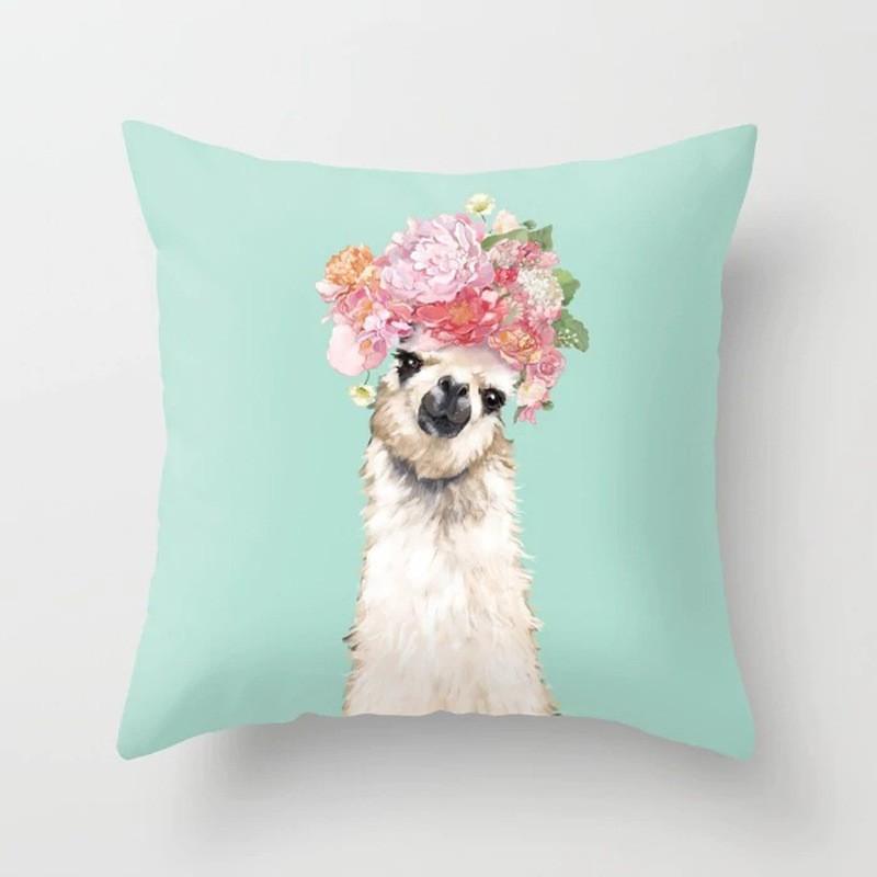 Cartoon Gift Pillow Sofa Bay Window Linen Cushion Cover