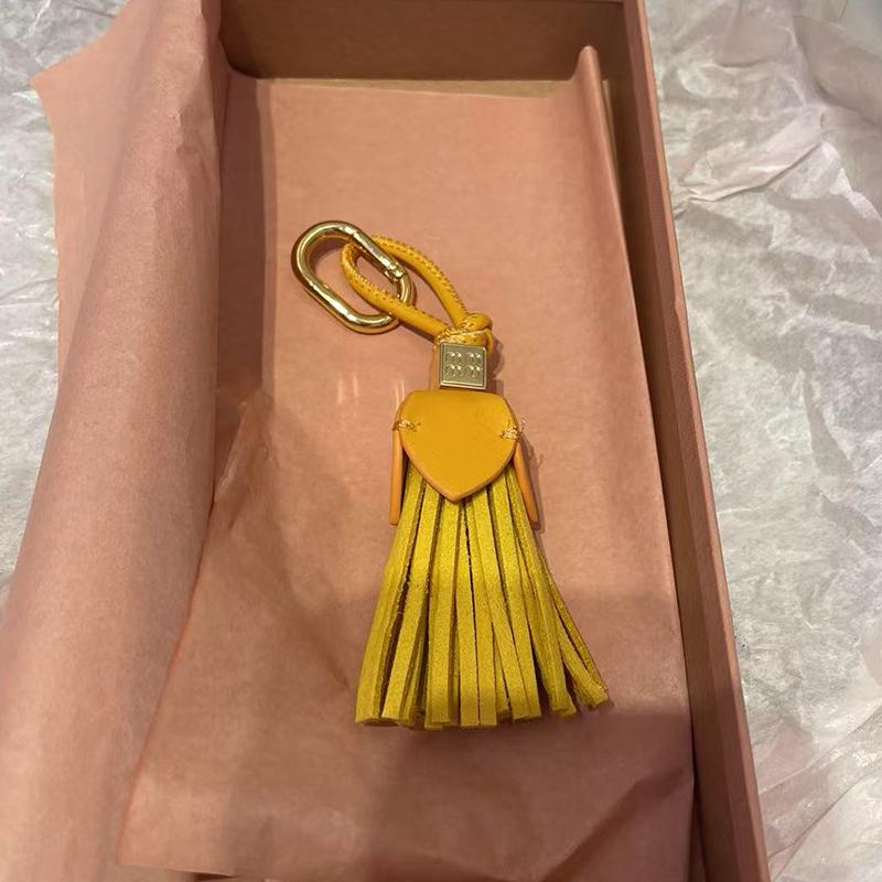 Flower Leather Bags Charm Ornaments Cowhide Flower Decorative Hanging Tassels Car Handbag