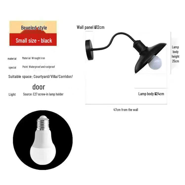 Retro American Outdoor Wall Lamp: Waterproof Lighting for Balcony, Corridor, Walkway, Garden, and Courtyard Fence.