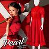 Stunning Pearl Red Dress Costume For Horror Movie Fans Perfect For Halloween Cosplay Events