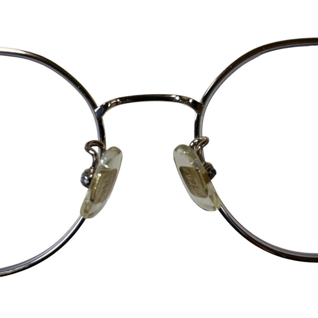 Used FURLA Glasses Titanium Smoky Blue Round Crown Panto