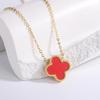 Klassieke Vierbladige Klaver Titanium Staal Ketting Sieraden Temperament Schelp Sleutelbeen Ketting Dames Hanger Sieraden
