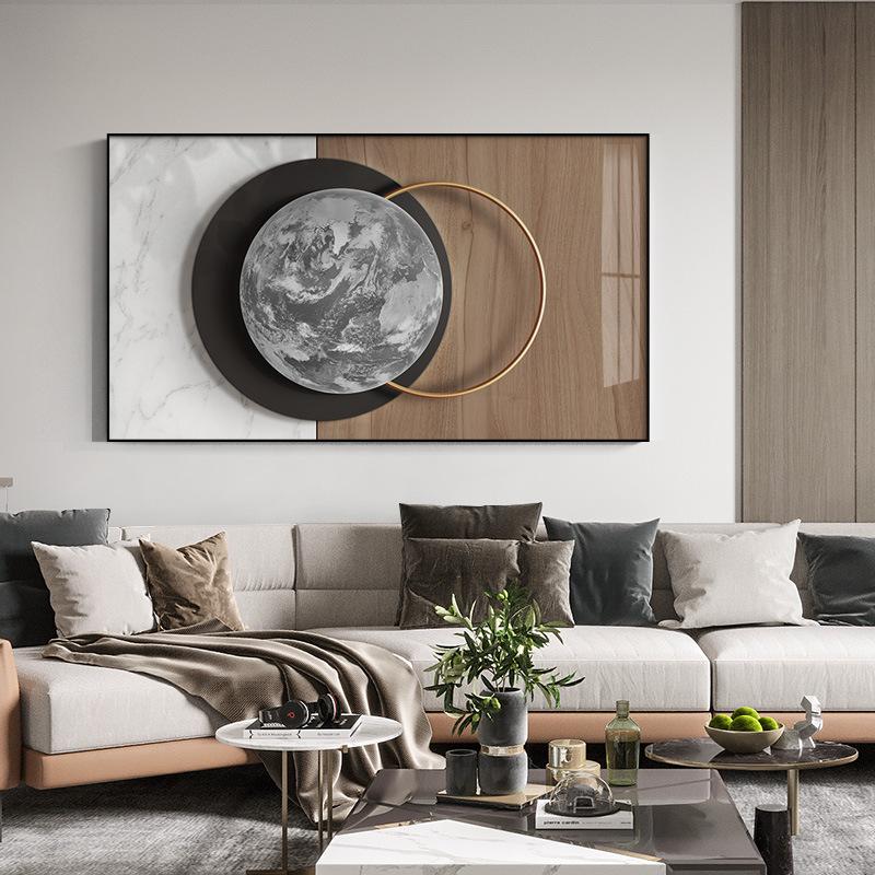 Moderna tela di pittura di lusso luna arte della parete astratta geometria dorata poster e stampe per soggiorno decorazione della casa senza cornice