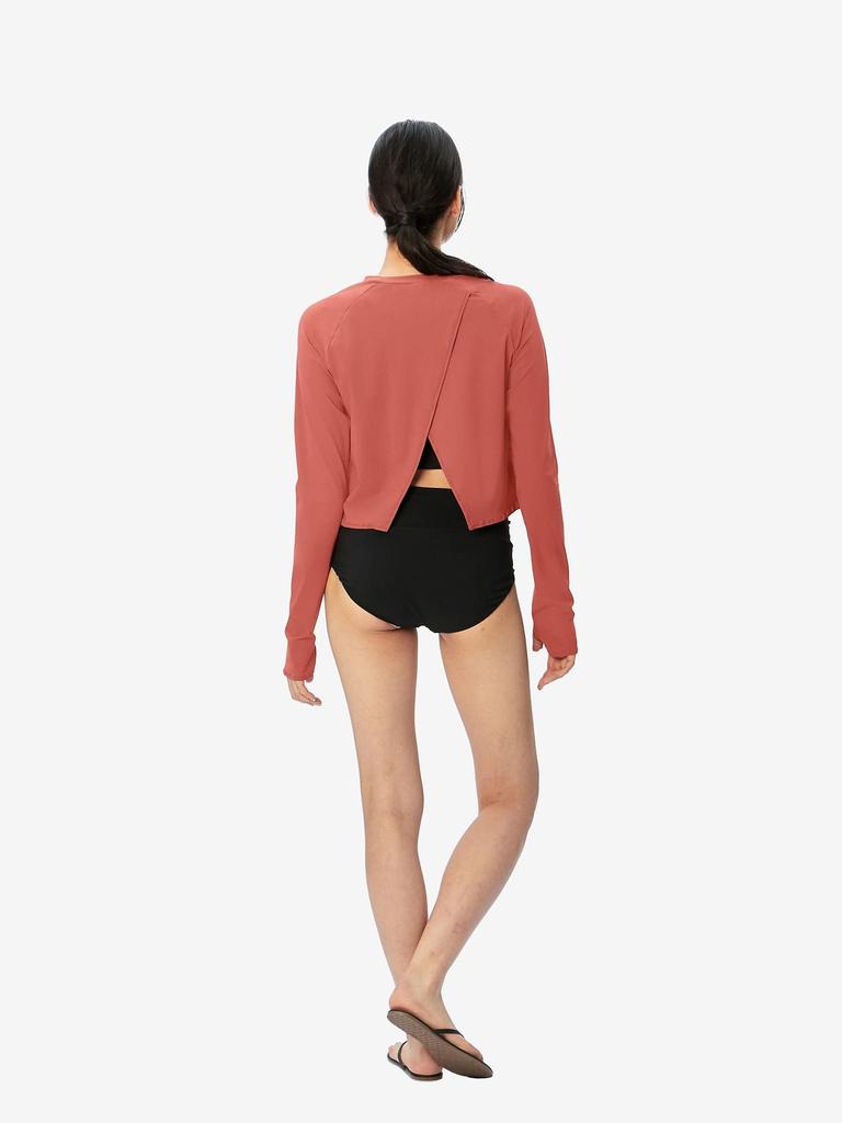 Swimsuit SF Eco UV Short Top Stay Fit Eco Long Sleeve UV Short Top SFW72335 Ayers Rock L [Speedo] L/S