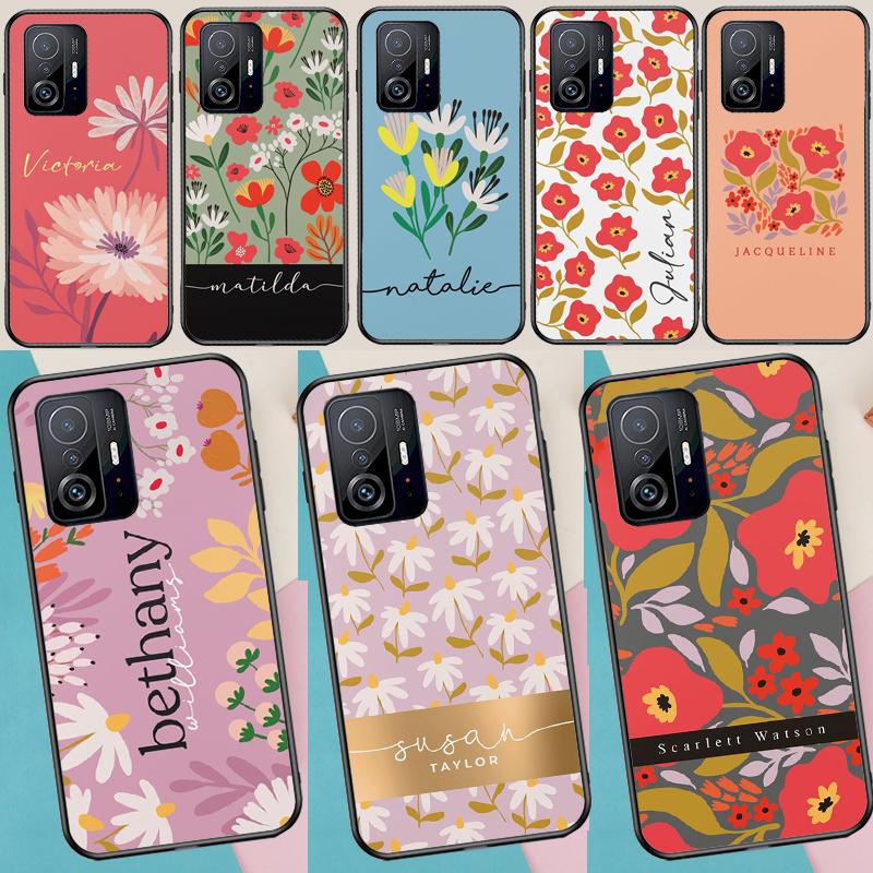 Personalised Flowers Pastel Floral Case For Xiaomi 15 14 13 Ultra 11T 12T 13T 14T Pro POCO X7 Pro X3 X5 X6 M6 F5 F6 Pro Cover