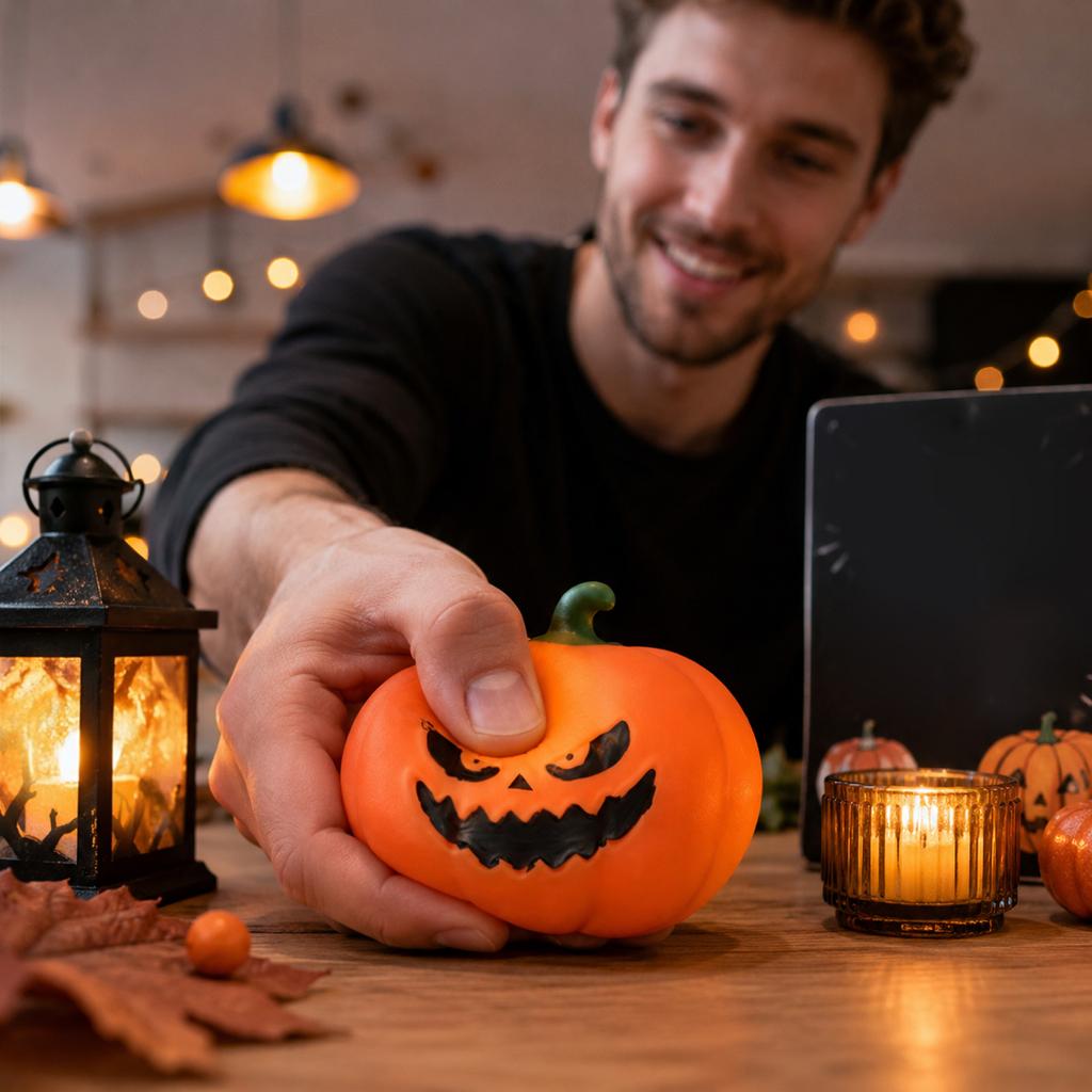Large Funny Pumpkin Shaped Stress Toy - Toy for Adults and Kids